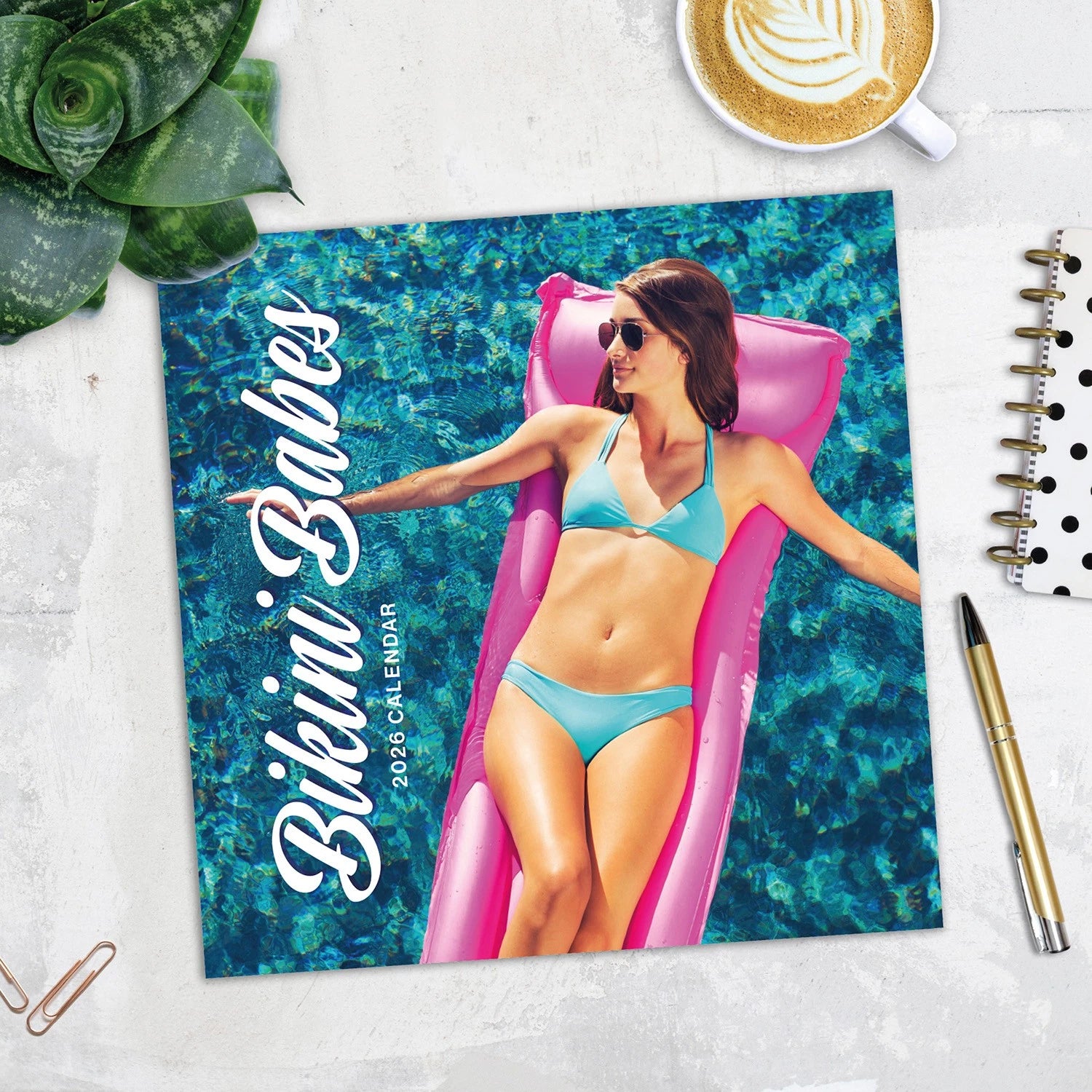 Bikini Babes 2026 Square Wall Calendar Monthly Planner – 16-Month, Large Grid | Red Robin (RR261179)