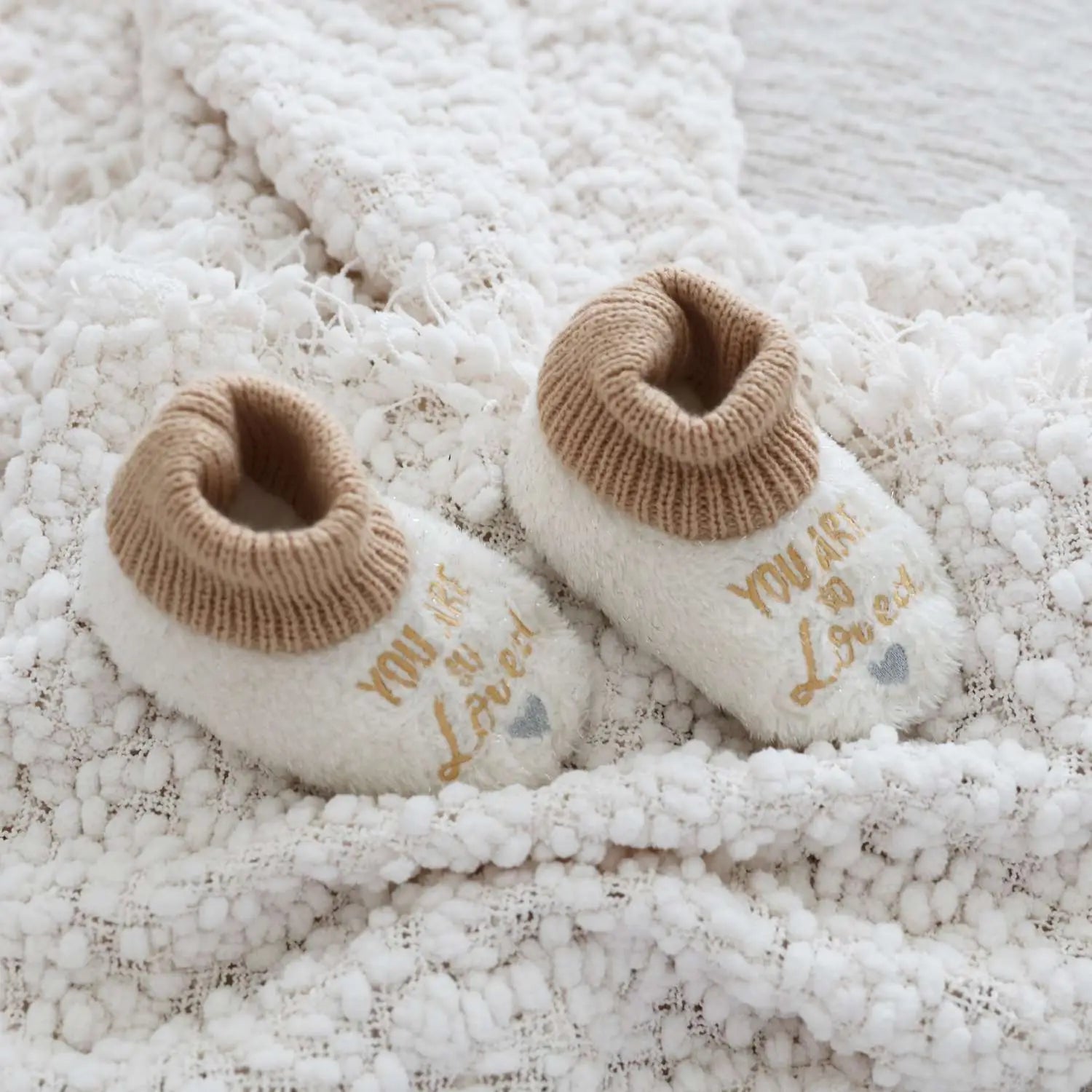 SnugUps Baby Quote So Loved Warm Booties Indoor Slippers