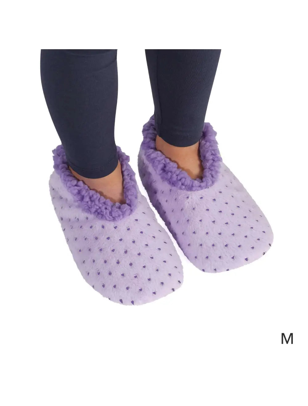 SnugUps Kids Purple Hearts Warm Booties Indoor Slippers