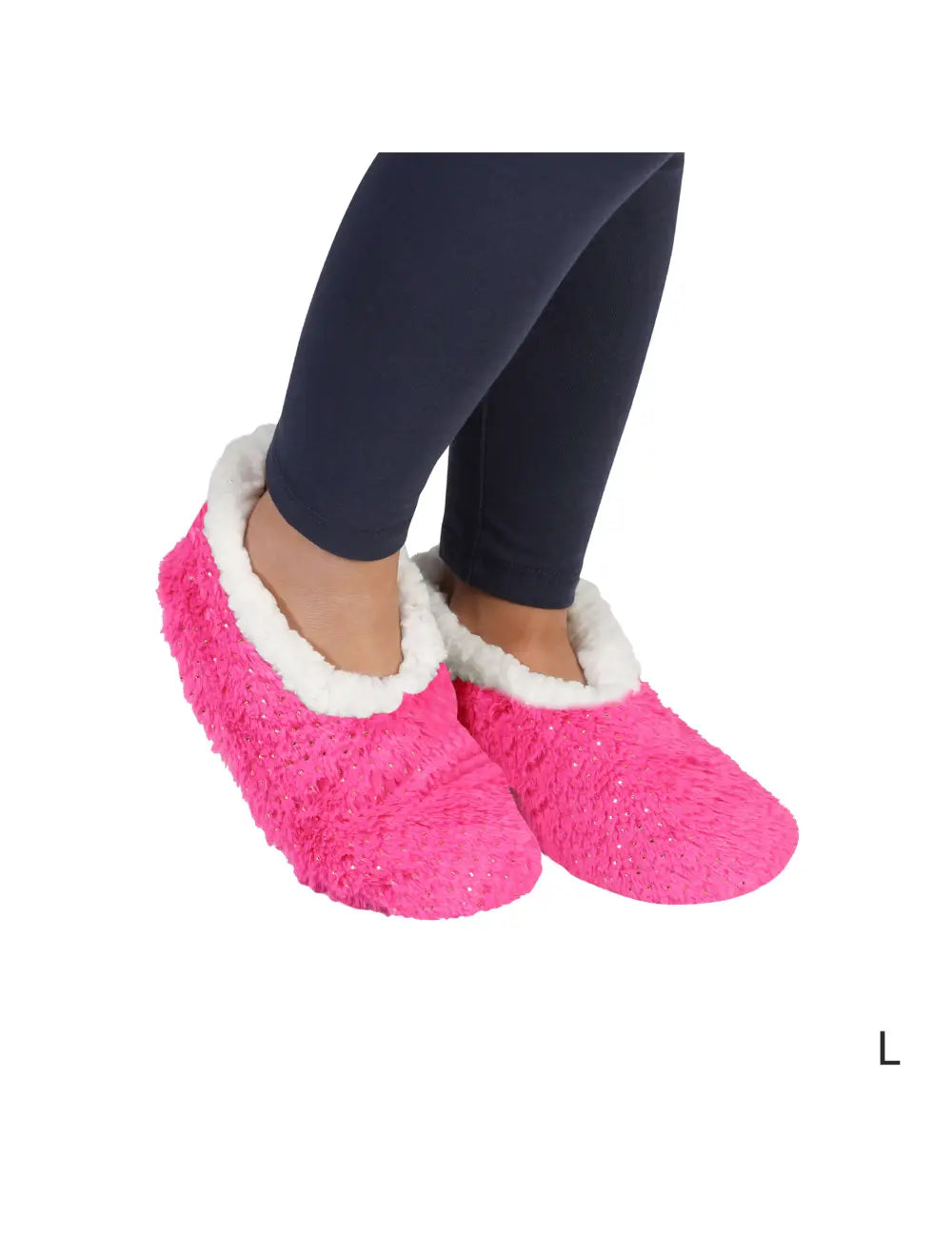 SnugUps Kids Pink Sparkle Warm Booties Warm Indoor Slippers