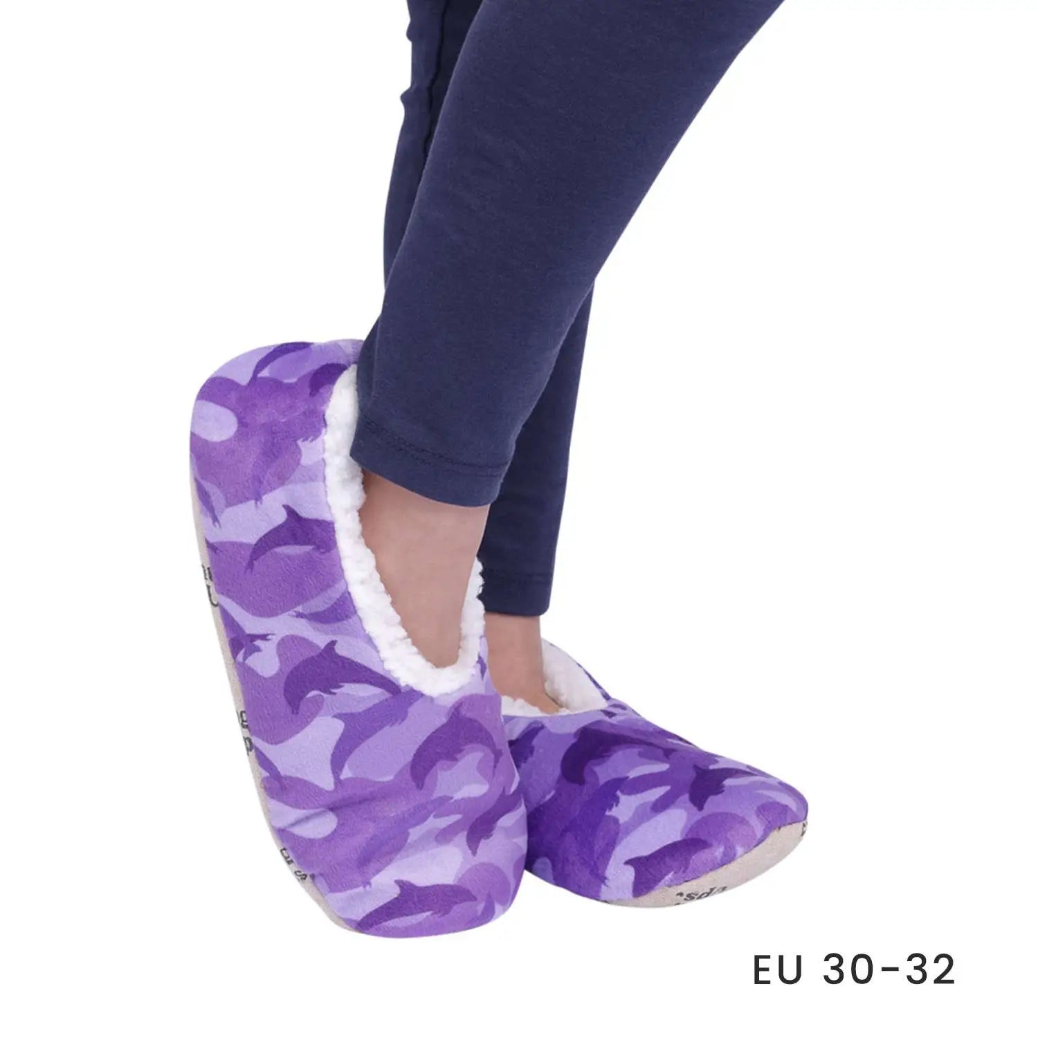 SnugUps Kids Printed Dolphin Warm Booties Indoor Slippers
