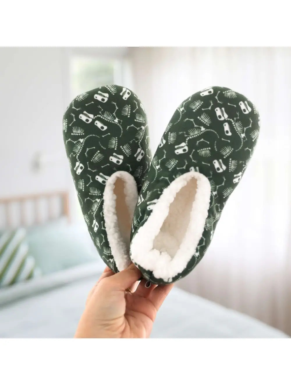 SnugUps Kids Printed Dinosaur Medium Warm Booties Indoor Slippers