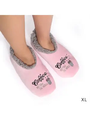 SnugUps Women's Quote Coffee XLarge Winter Booties Warm Slippers